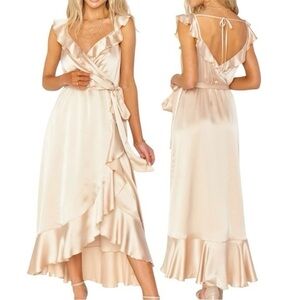 Show Me Your MuMu Samantha Ruffle Wrap Dress Size Medium